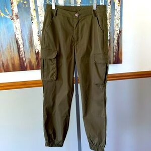 Elenza Olive Green Cargo Style Pants